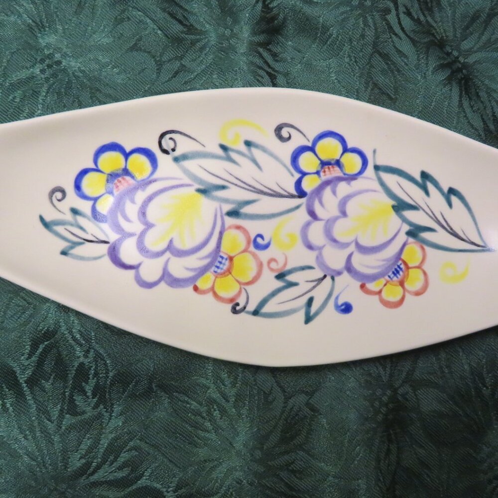 Poole Pottery Relish Candy Dish Floral Design Vintage (K671)